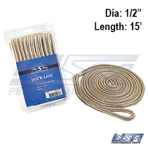 WSM Förtöjningslina 12,7mm x 4,6m Guld