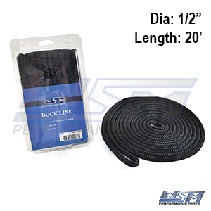 WSM Förtöjningslina 12,7mm x 6,1m Svart