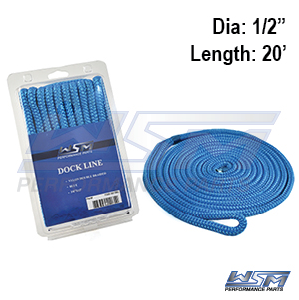 WSM Förtöjningslina 12,7mm x 6,1m Blå