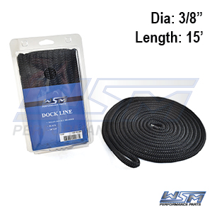 WSM Förtöjningslina 9,5mm x 4,6m Svart