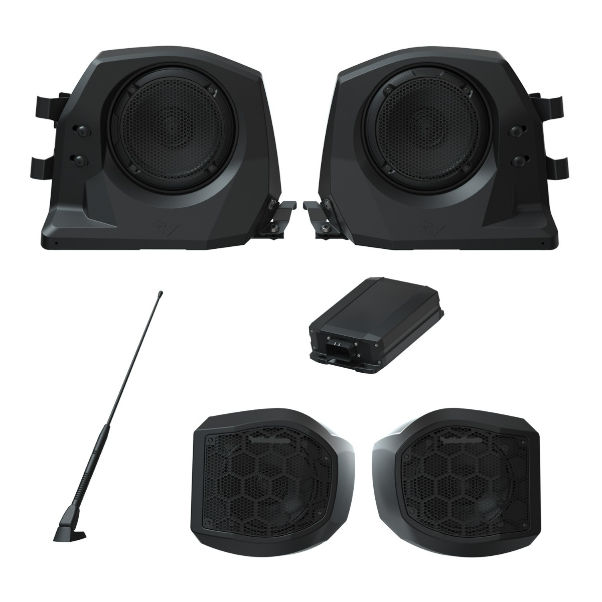 Polaris Stage 2 & 3 Audio Kit - Front + Rear Speakers by Rockford Fosgate for RIDE COMMAND