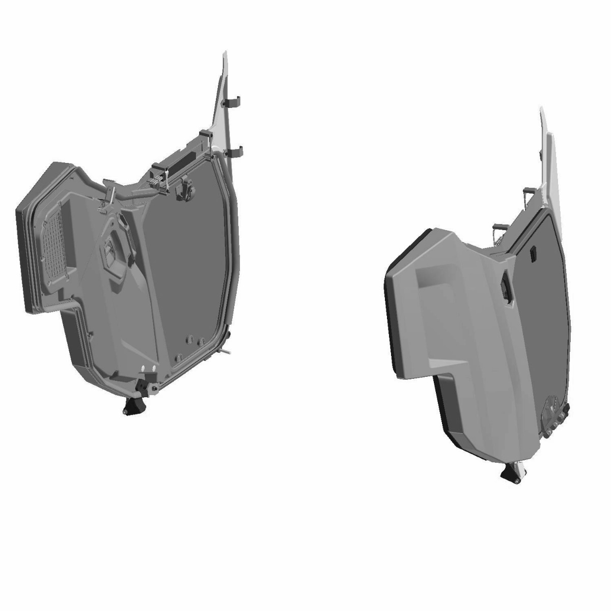 Polaris Hinged Window Premium Full Doors for GENERAL, Rear, Poly, Set of 2