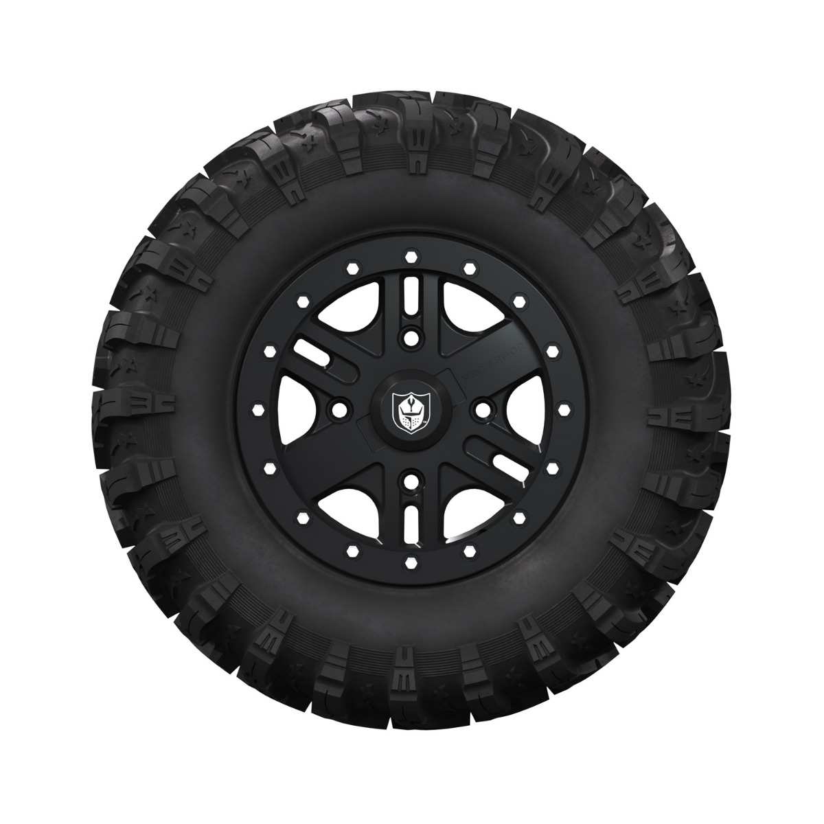 Polaris Pro Armor Wheel & Tire Set: X-Terrain 4301 Beadlock Matte Black 68.58 cm R14