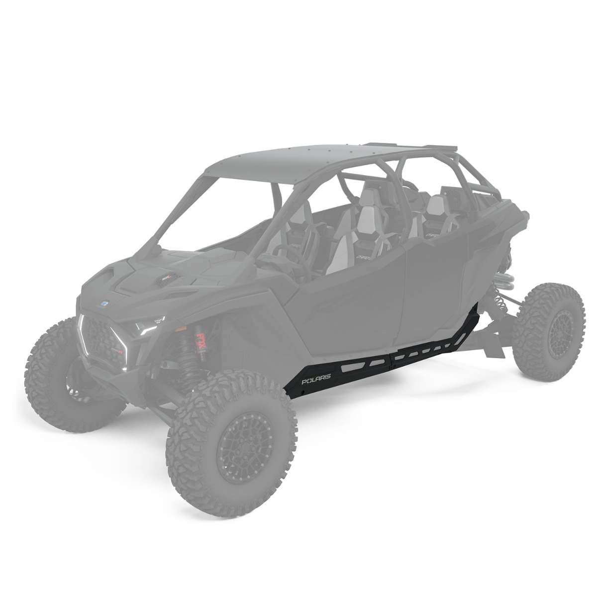 Polaris Low Profile Rock Sliders, 4-Seat Matte Black