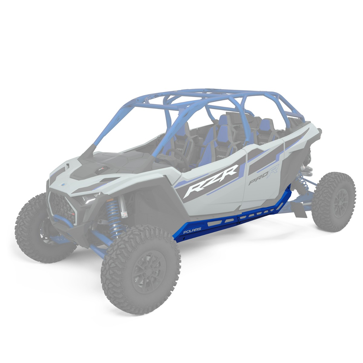 Polaris Low Profile Rock Sliders, 4-Seat Polaris Blue