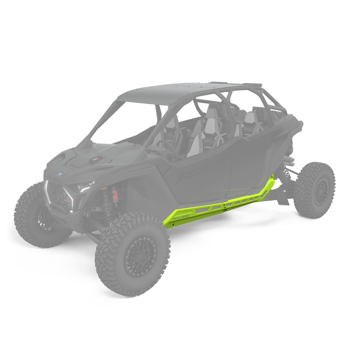 Polaris Low Profile Rock Sliders, 4-Seat Neon Lime