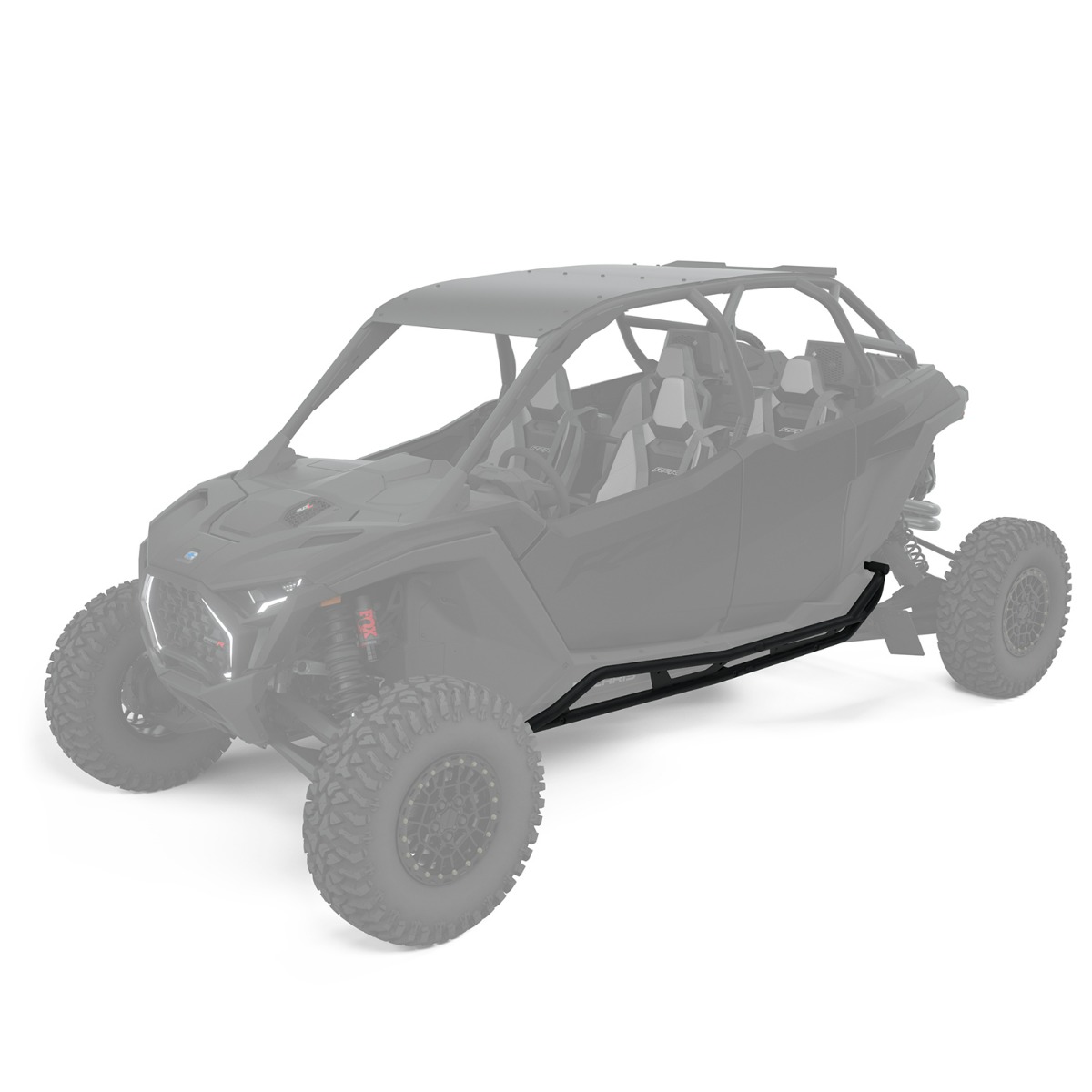 Polaris HD Extreme Kick-Out Rock Sliders, 4-Seat Matte Black