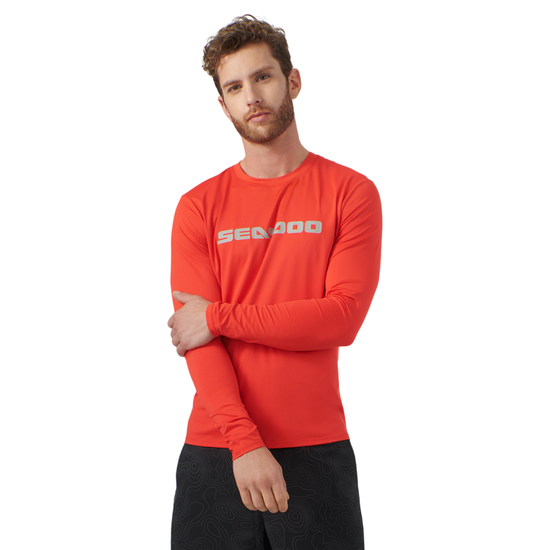 Sea-Doo Men's Long Sleeve Rashguard Signature Lava Red 2023