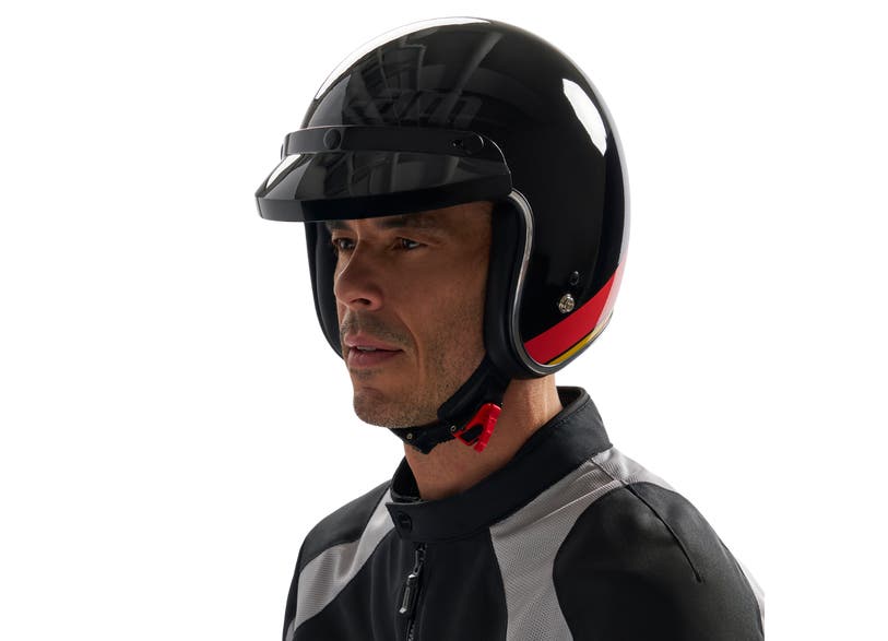 Can-Am Retro Open Face Helmet Black with Graphics