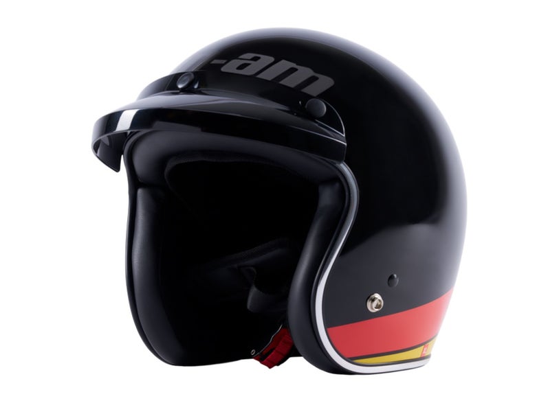 Can-Am Retro Open Face Helmet Black with Graphics