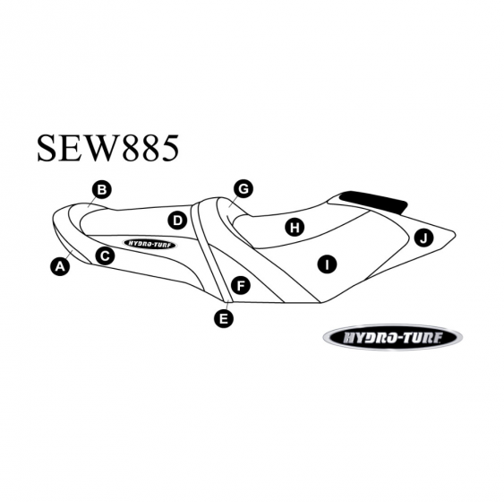 Hydro Turf Seat Cover for Sea-Doo GTR 215/GTI SE 130/GTI SE 155/GTI LTD 155 12-19