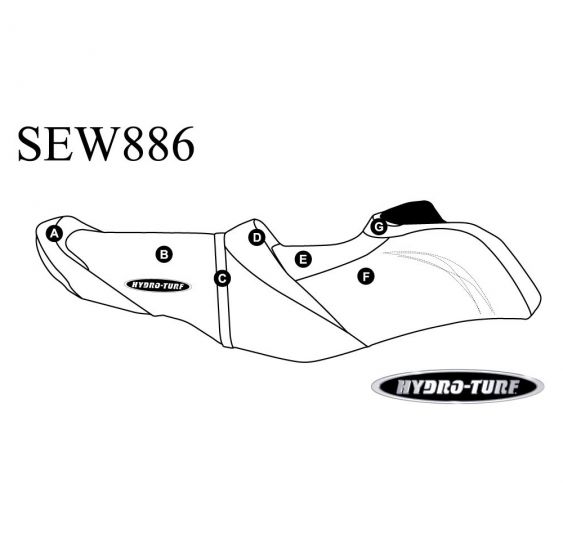 Hydro Turf Seat Cover for Sea-Doo RXT-X 300/RXT-X aS 260/RXT 260/Wake Pro 215