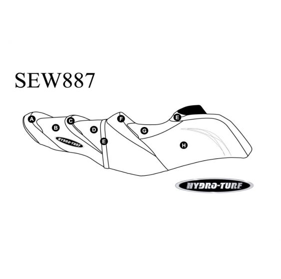 Hydro Turf Seat Cover for Sea-Doo GTX Ltd 215, 260 300 GTX GTX-S 155 (16-17)